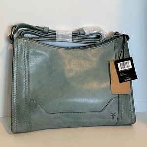 NWT Frye Italian Leather Melissa Zip Crossbody (Sky)